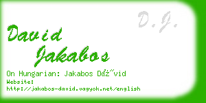 david jakabos business card